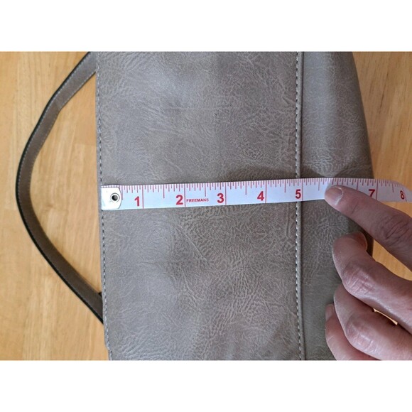 Sam & Hadley Tan/Taupe Faux Leather Studded Shoulder Bag - Picture 12 of 12